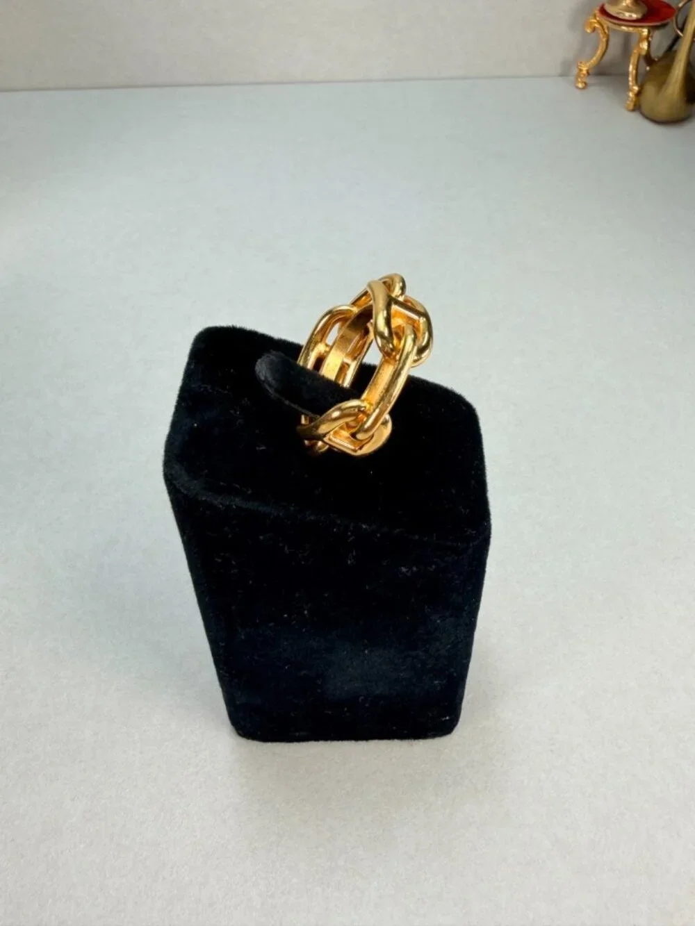 Hermes Chaine d'Ancre Scarf Ring Gold Hardware Elegant Accessory